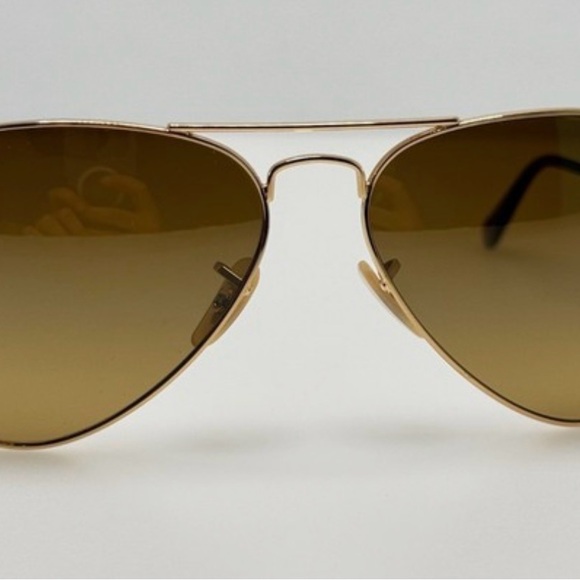 Ray Ban Sunglasses RB3025 001/M2 Polarized Aviator Large Metal 58-14 - Gold Brwn - Picture 13 of 14